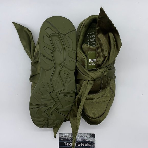 Women's Puma Fenty Rihanna Bow Olive - Picture 4 of 9